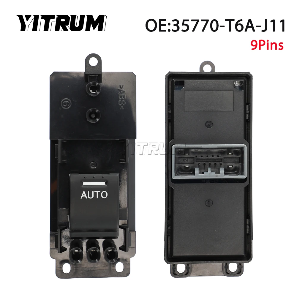 

YITRUM 35770-T6A-J11 Car Power Window Control Switch AUTO Rear Right For Honda Odyssey RC Elysion RR8 2015-2019 9 Pins