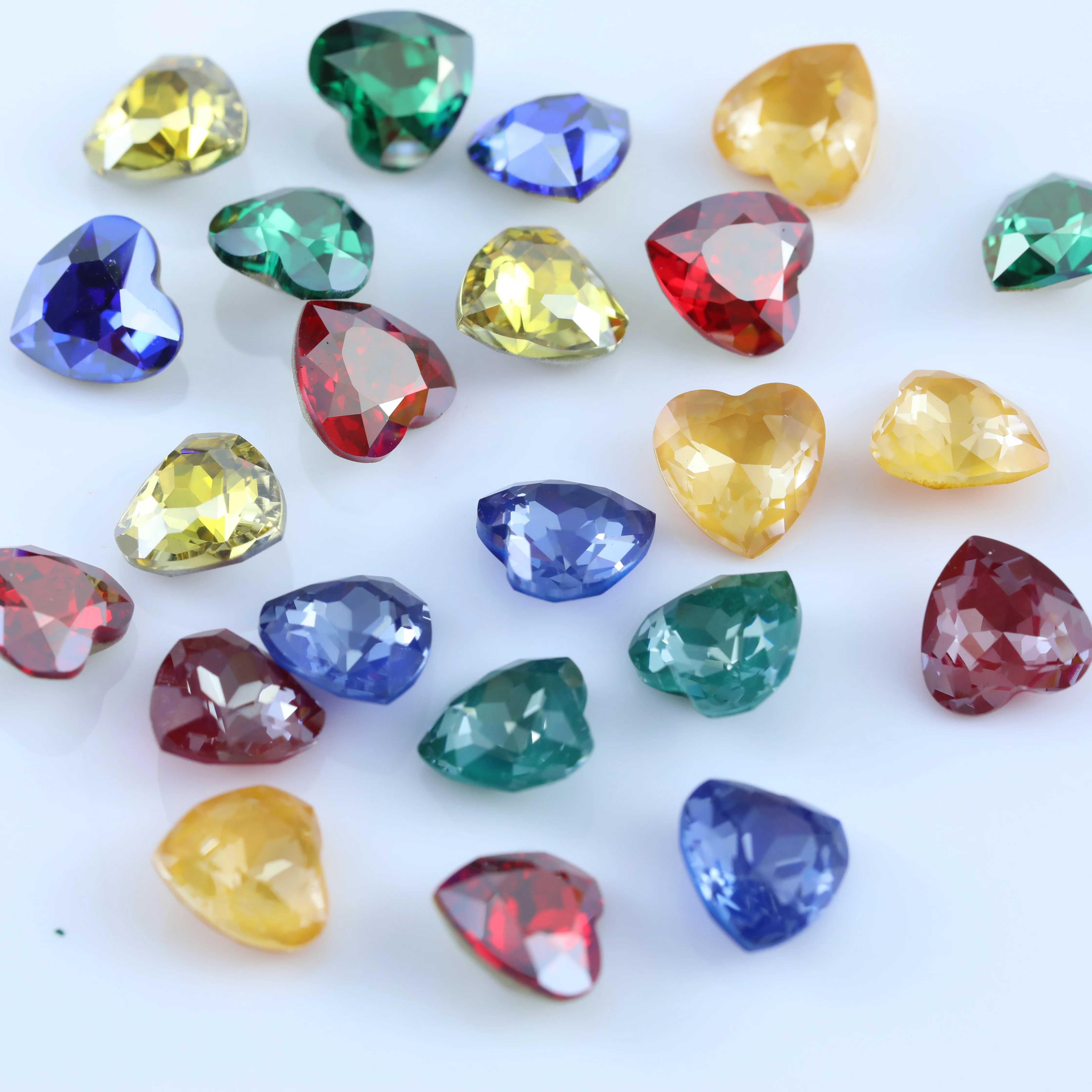 Glänzende Kristall-Königliche Edelstein-Serie Maxi-Herz Spitze Rückseite Fancy Stones Aufnähbare Strasssteine DIY-Zubehör für Taschen, Schuhe, Hochzeitskleider – Detail 6