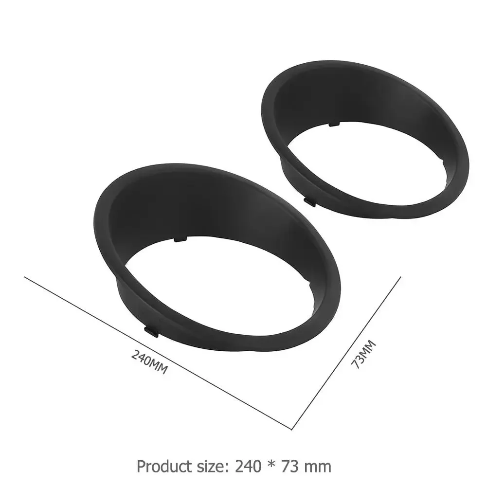 1 Pair Front Light Headlight Trim Cover Bezels for Jeep Wrangler JK 2007-2017 Automotive Grade Double-sided Tapes ABS 240 x 73mm