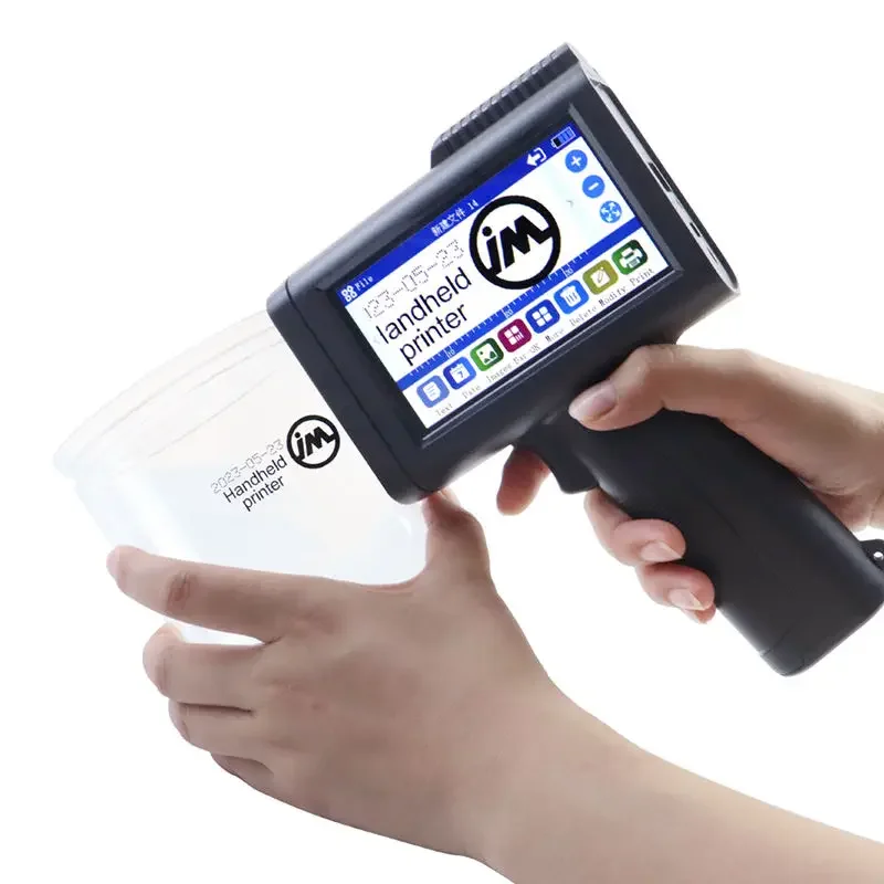 Portable 12.7mm Label Handheld Inkjet Printer for QR Barcode Batch Date Number Logo Expiry Date Coding Machine Non-encrypted