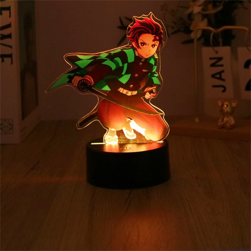 Anime Figures 3D Night Light Lamps Kyojuro Tanjiro Rengoku Nezuko Smart Touch 7 Color Room Decor Birthday Valentine\'s Day Gift