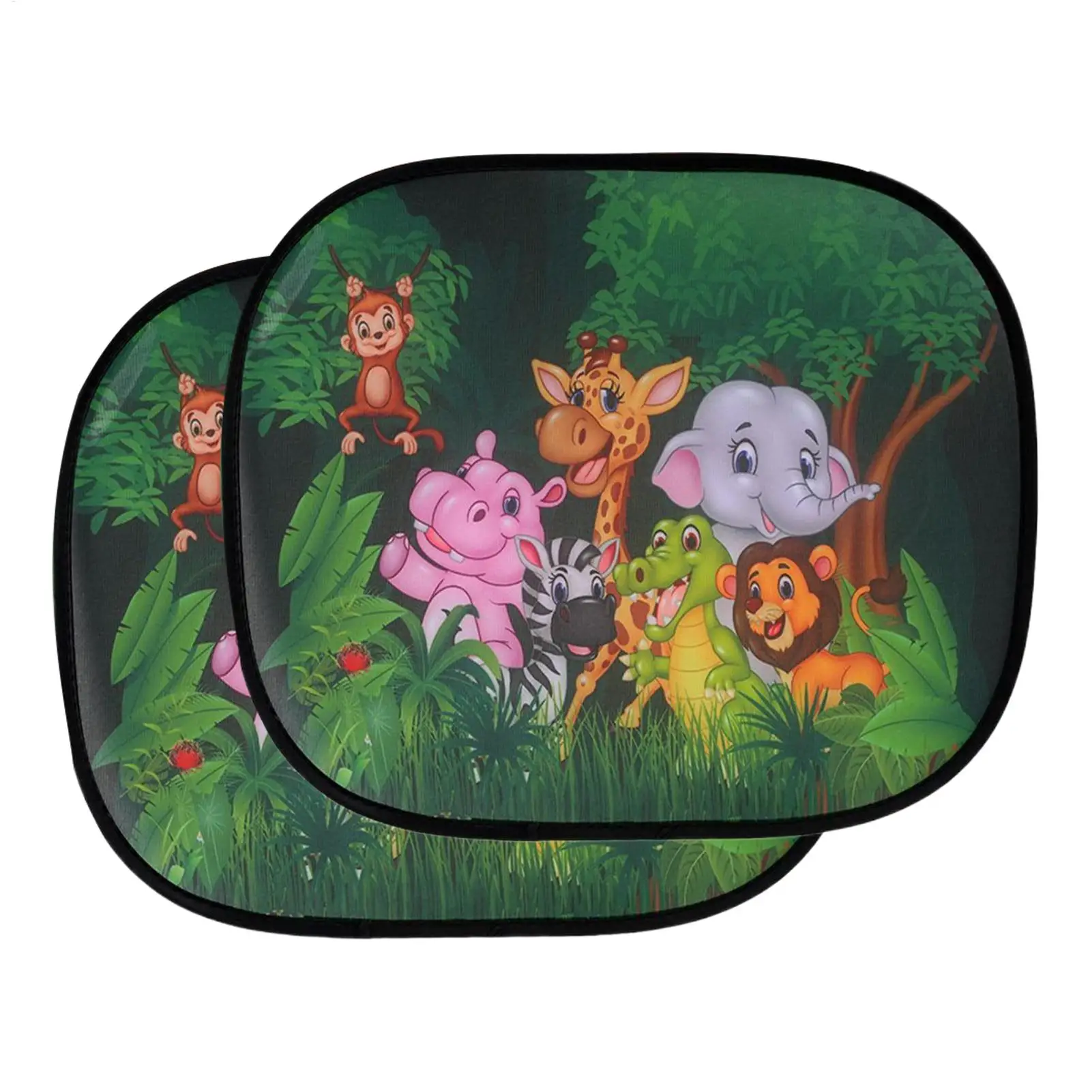

Car Window Covers Cartoon Animal Static Cling Window Shade Reusable Glare Blocker Shield Protection Windshield Covers For