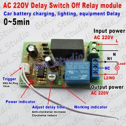 AC 220V 230V 240V Trigger Delay Timer Switch Turn Off Board Timing Relay Module 0-5Min Adjustable