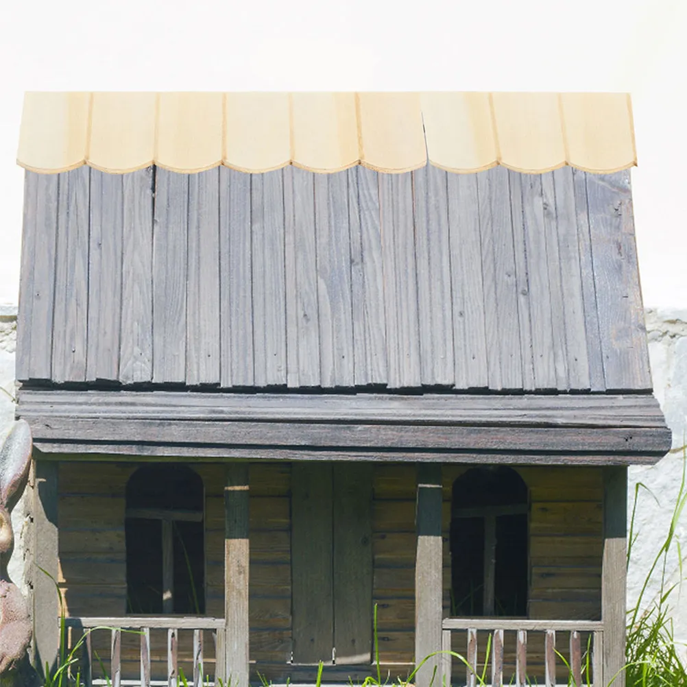 36Pcs Wooden Dollhouse Roof Tiles Realistic Miniature Brick Design Easy Install DIY Dollhouse Decoration Wooden Miniature