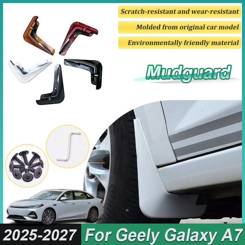 

4PCS Painted For Geely Galaxy A7 2025 Accessories 2026 2027 Front MudFlaps Rear Muds Splash Guards Fender Flares Car Accessories