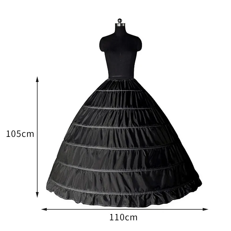 Black Hoop rok panjang Crinoline bola rok Gaun rok Bawahan aksesoris pernikahan