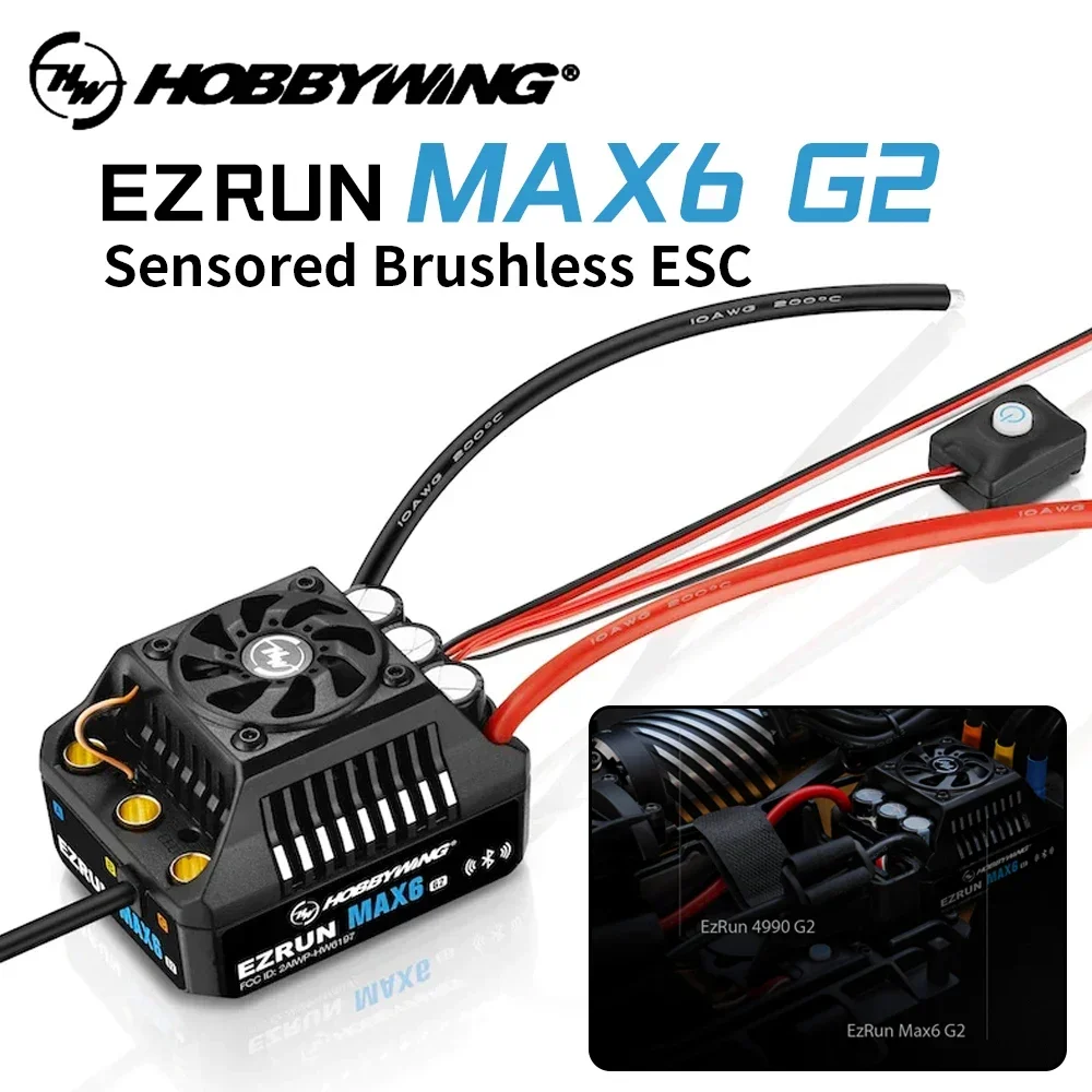 Hobbywing EzRun MAX6 G2 200A ESC 4990 1650KV 5690 1250KV Motor Sensored Brushless For  RC Car Accessories