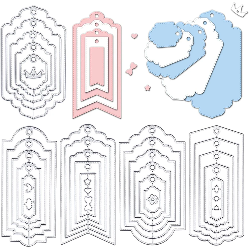 Metal Cutting Dies Tags Set diy Scrapbooking Photo Album Decorative Embossing PaperCard Die