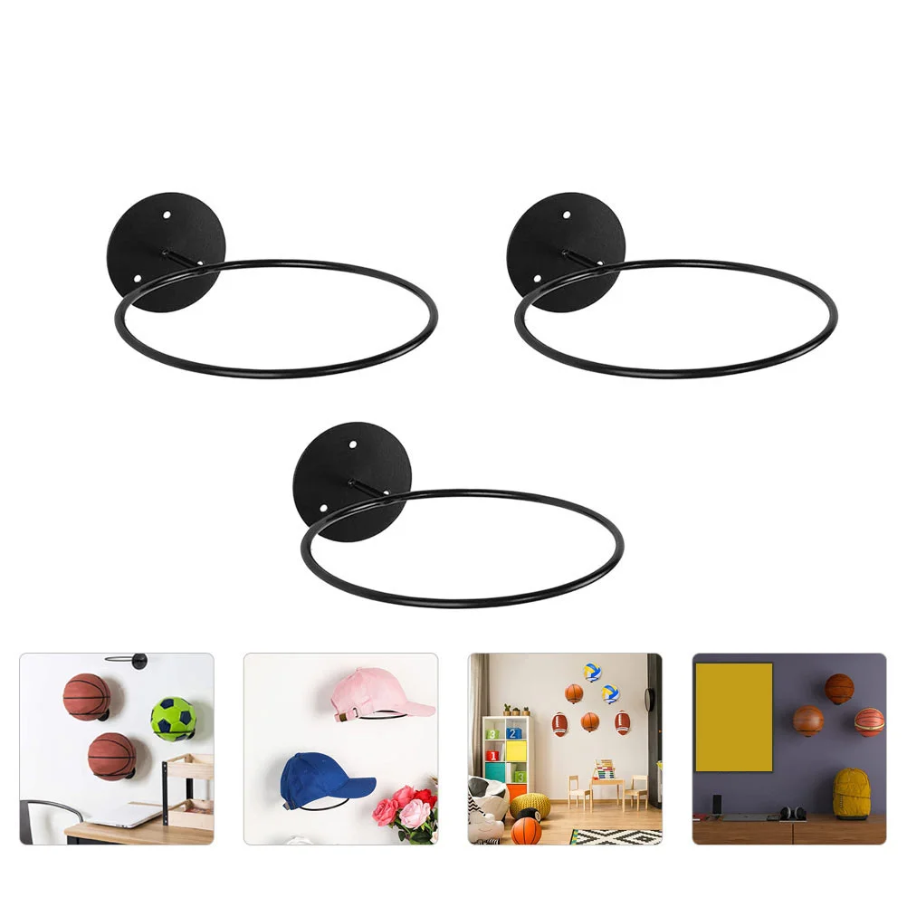 3 Pcs Soccer Ball Storage Rack Basketball Display Accessories Shop Football Holder