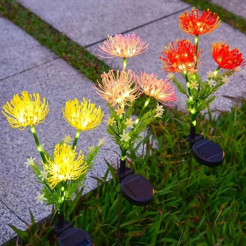 Outdoor Solar LED Light Solar Garden Lights Solar Flowers Lights with Glowing Flowers & Stems for Garden Pathway Deck Yard Decor