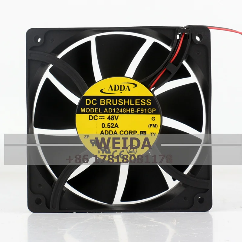 Chassis fan ADDA DC48v 0.52A AD1248HB-F91GP 12038 High air volume fan 12 cm cooling fan 120 x 120 x 38MM