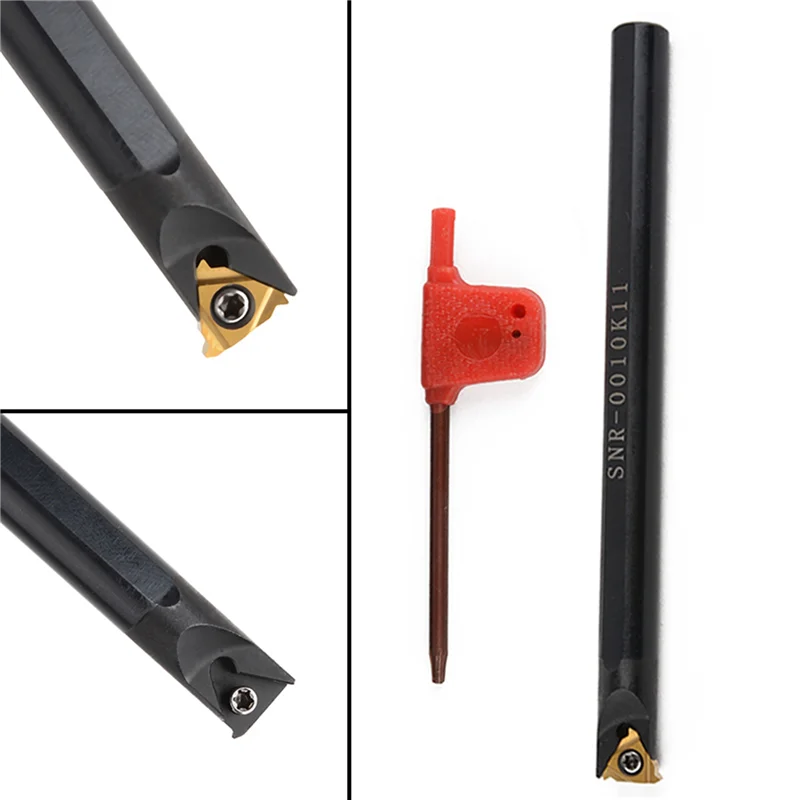 AC88-2Pc Snr0010k11 Wewnętrzny Uchwyt do Wytaczania Narzędzi + Klucz + 11Płytka Węglikowa A60 do Tokarki, Narzędzie do Gwintowania i Toczenia