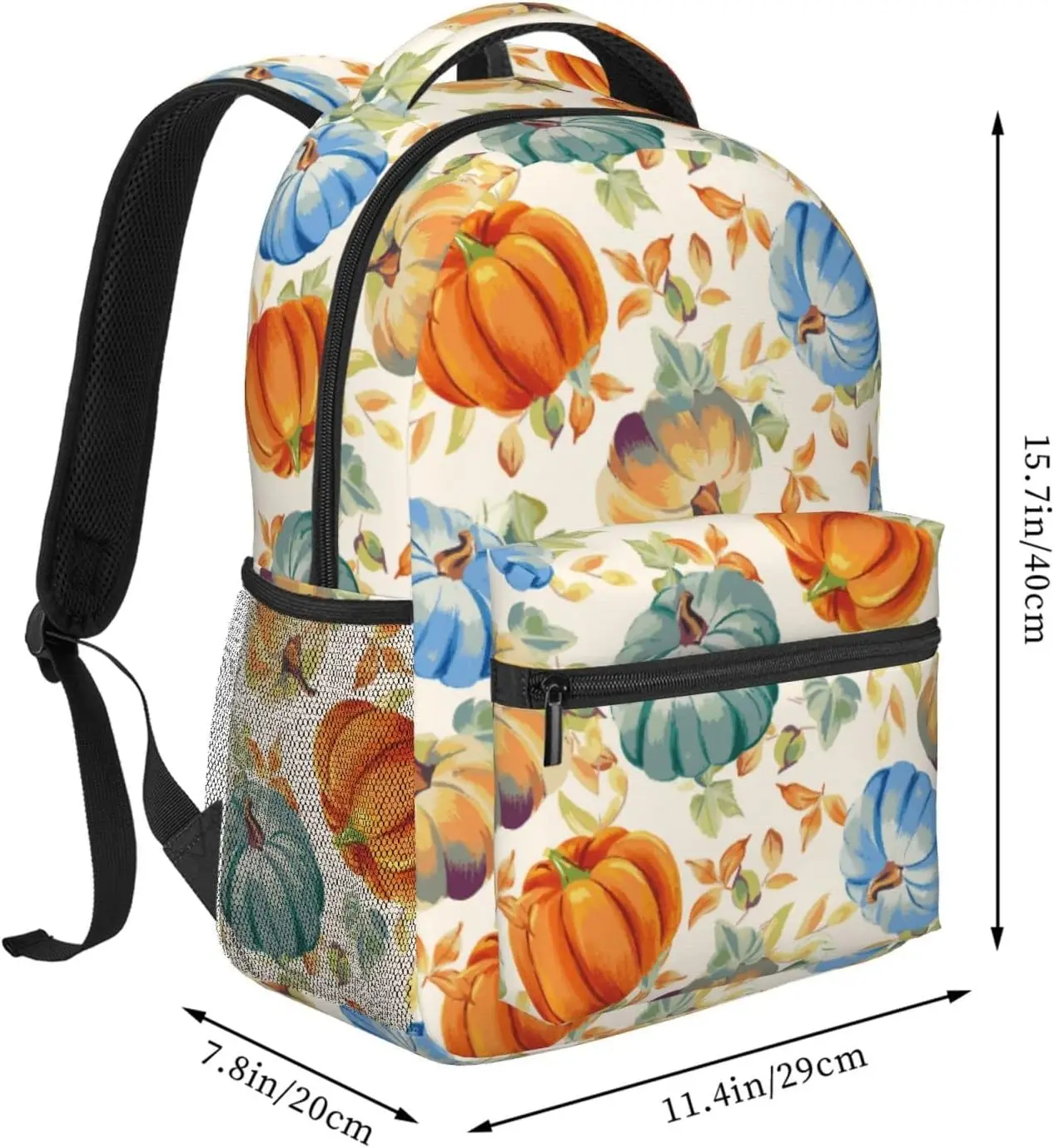 Autumn Pumpkin Maple Pattern Lightweight Laptop Backpack for Women Men College Bookbag Casual Daypack Travel Bag