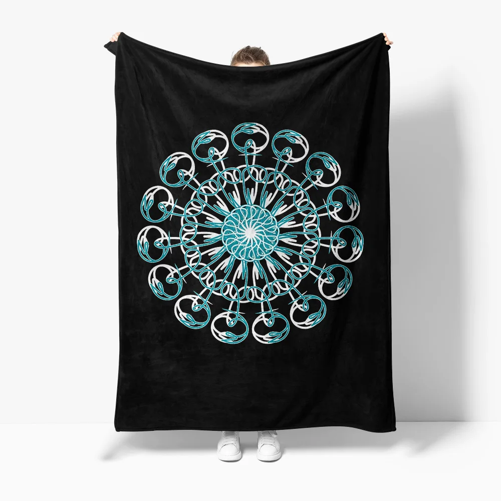 

Одеяло в стиле бохо с мандалой, хлопковое флисовое одеяло с геометрическим узором, нерегулярные круги, дизайн, покрывало для дивана, дивана, декор