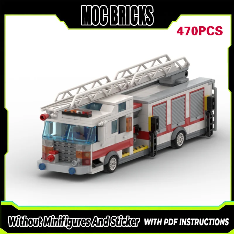 

Модель городской пожарной машины MOC из строительных блоков, белая, модульная, технологичная, для детей, праздничный подарок, игрушка для сборки