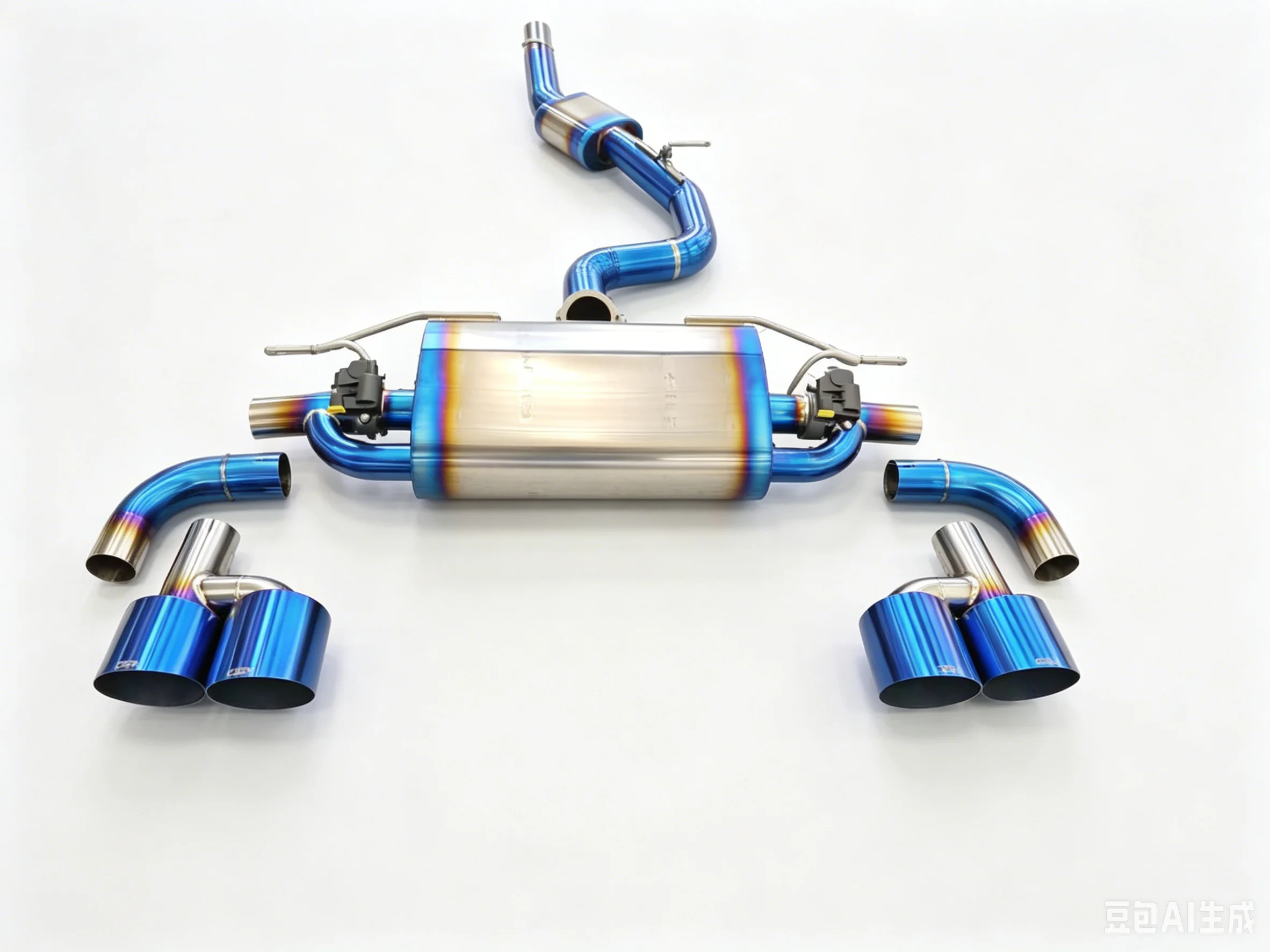 Fine‑Welded High‑Flow Quad Carbon‑Fiber Tip Cat‑Back Exhaust Muffler Pipes Suitable For Volkswagen Tiguan 2.0T AWD