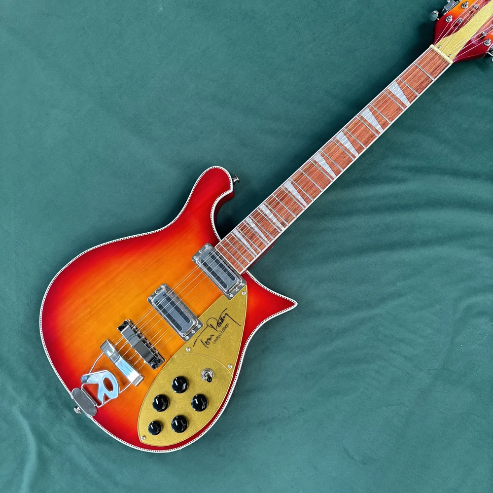 12-string electric guitar, semi-hollow body guitar with maple body guitars, double-coil pickup 21-fret electric guitarra