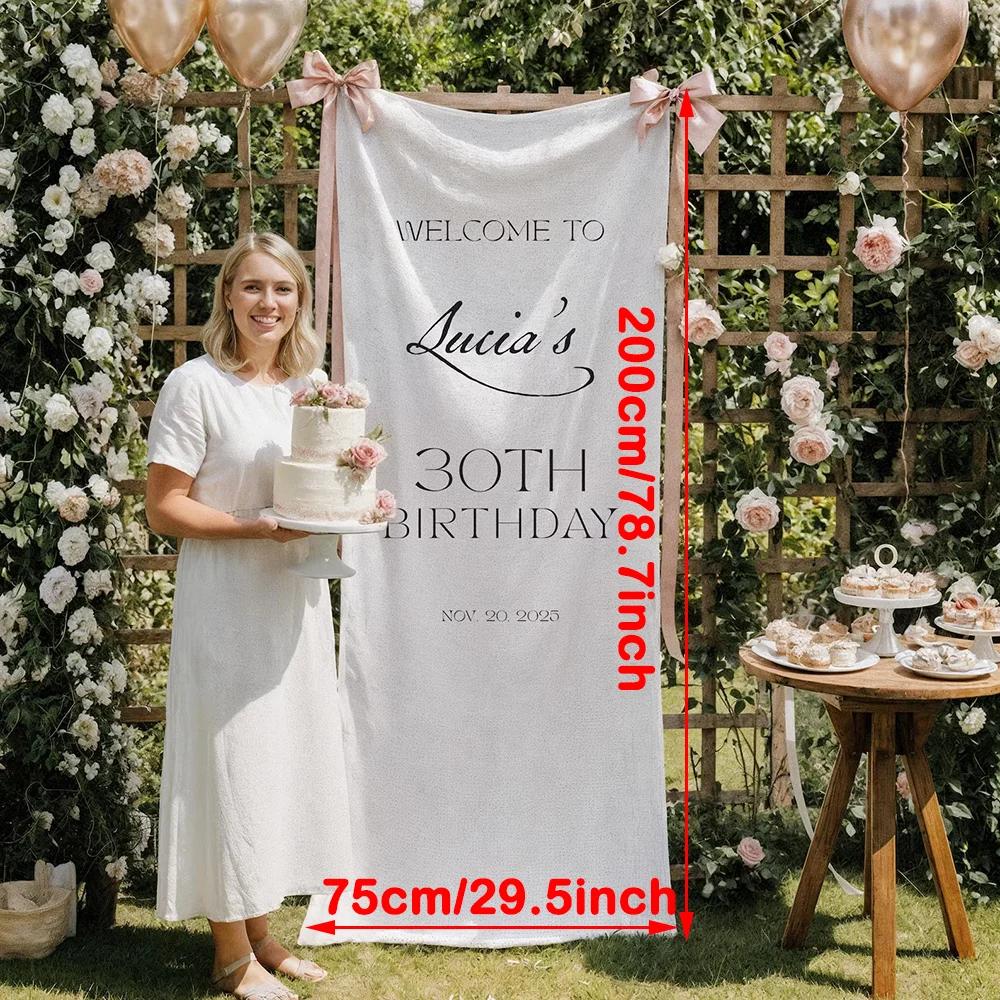 علامة قماش مخصصة لعيد الميلاد 16th 30th إكسسوارات خارجية لعيد الميلاد خلفية للحفلات علامة ترحيب أنيقة لتزيين الأحداث