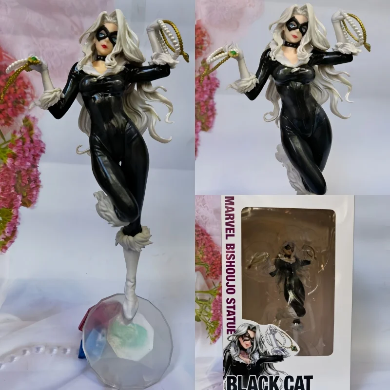 Hot Sale Marvel Bishoujo Statue Toys Black Cat Pvc Action Figure Collectible Model Dolls Desktop Ornament Holiday Gifts