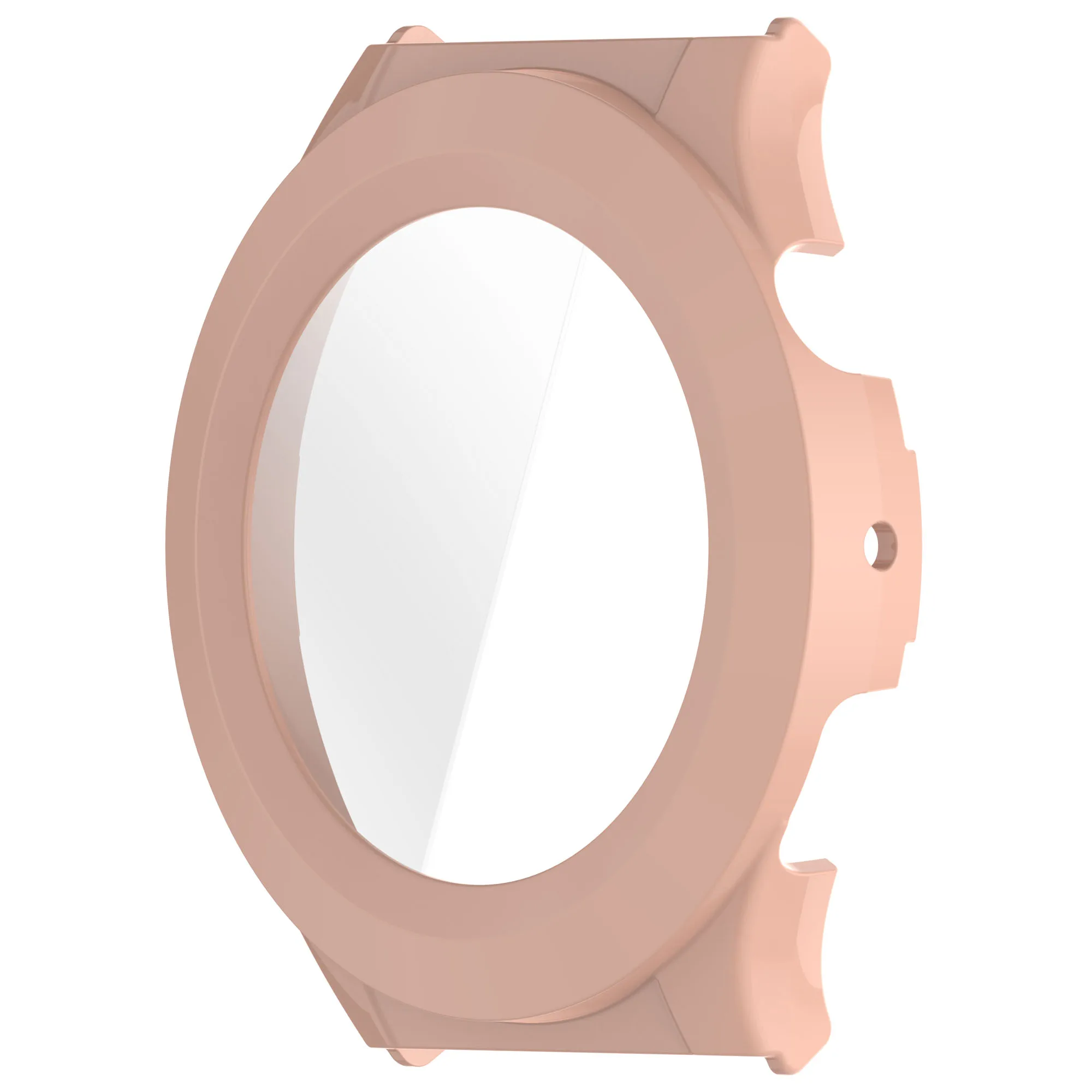 Watch Case for Huami Amazfit Cheetah Round / Cheetah Pro PC Frame Cover with Tempered Glass Screen Film - Pink