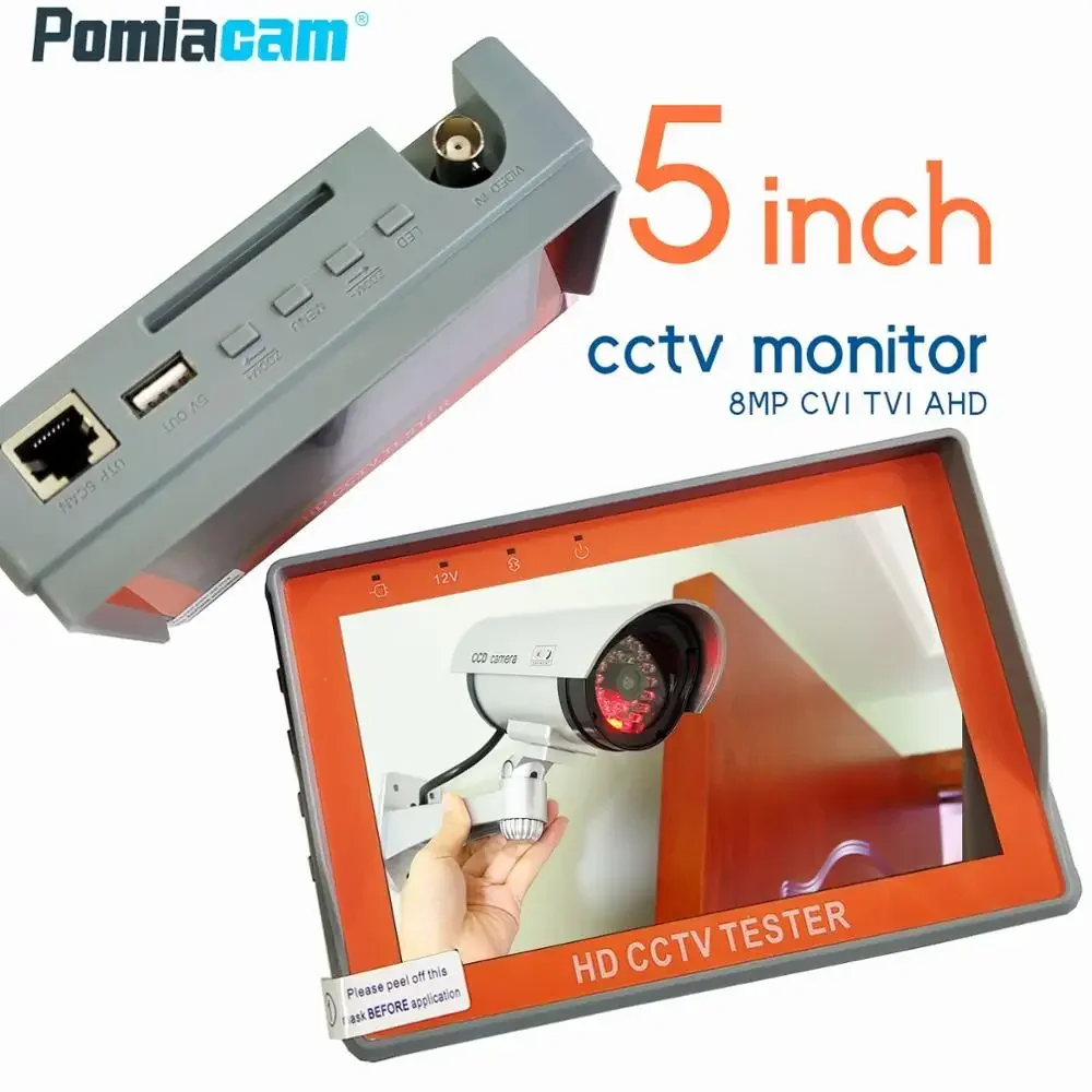 

IV5 5 Inch 8MP AHD CCTV camera tester kamery 12V1A AHD TVI CVI Cable Tester Video Audio Tester AHD Monitor security camera PTZ