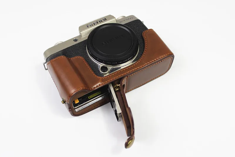 Kamera video tasche pu leder fall halbkörper basis schutz für fujifilm X-T200 fuji xt200 schützende öffnung boden abdeckung