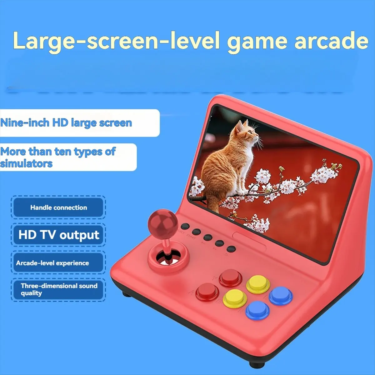 CH◆☆§A12 9 Inch Joystick A7 Architecture Quad-Core CPU Simulator Video Game Console Game Children'S Gift 32G~HOT SALE