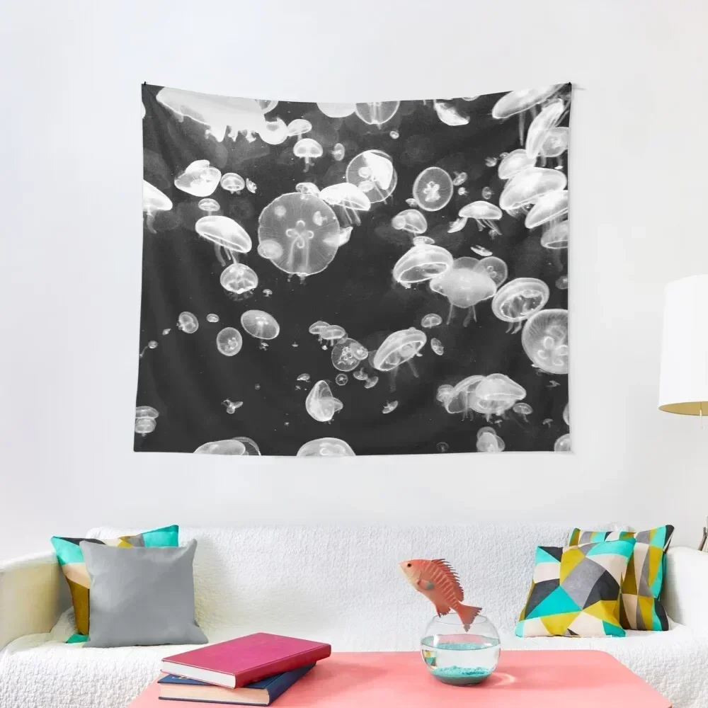 

Black and White Jellyfish Tapestry Bedroom Decor Room Decorating Aesthetic Art Mural Tapestry