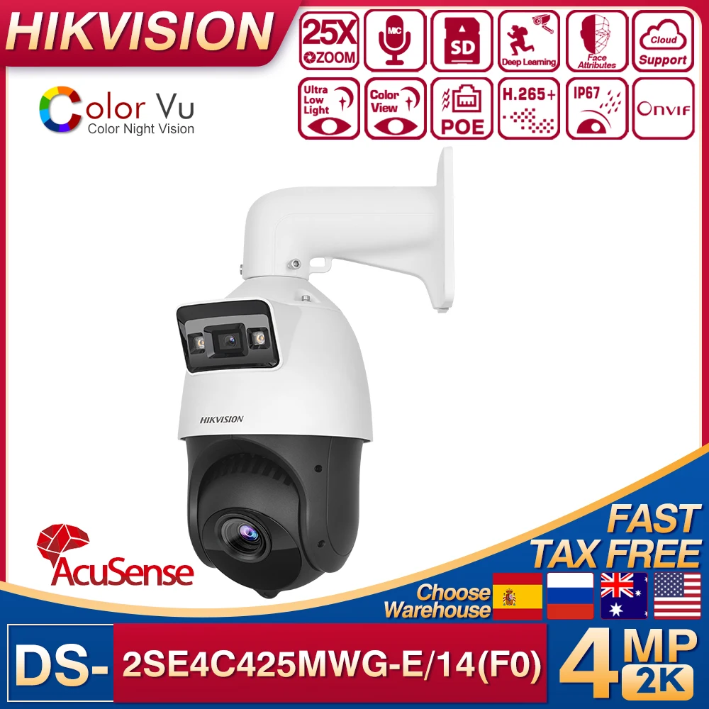 Original Hikvison DS-2SE4C425MWG-E/14(F0)TandemVu 4MP 25X Optical Zoom Colorful&IR Speed Dome PTZ CCTV Surveillance IP Camera