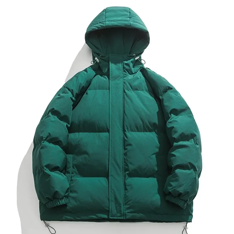LIBIELIY 2025 Winter Jacket Men Hooded Casual Loose Warm Parkas Mens Solid Hooded Collar Thickened Mens Solid Winter Jacket Coat