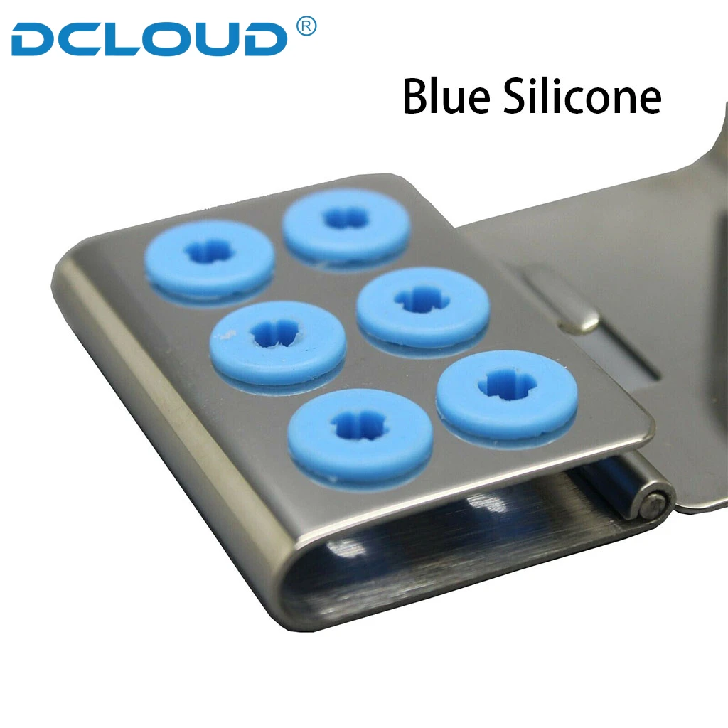 6 Holes Dental Ultrasonic Scaler Tips Holder Stand Silicone with Cover fit EMS/Woodpecker/DTE/SATELEC/NSK Endo Tips Auotclavable