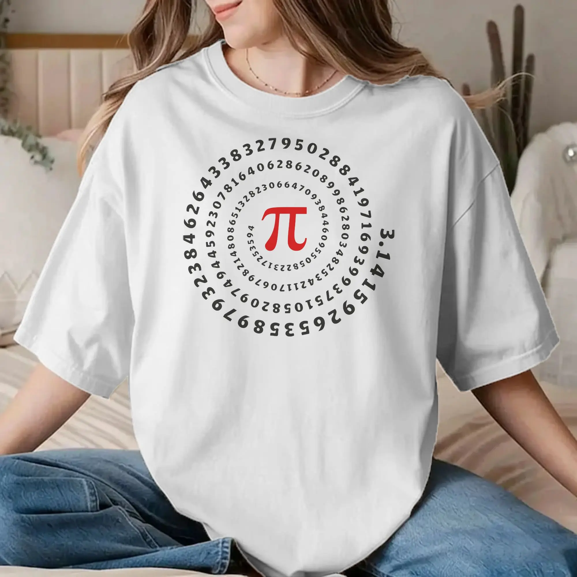 Men Women's Pi Pie Science Mathematics Math T Shirt Geek Nerd 100% Cotton Tops Short Sleeve Round Collar Tees Plus Size T-Shirts
