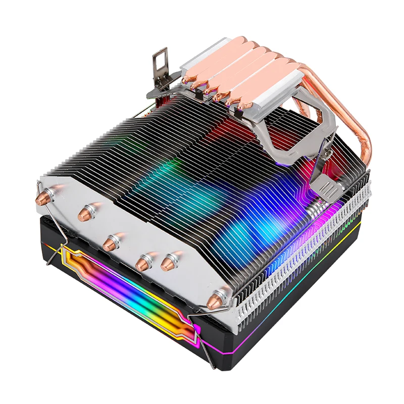 Hnhu compatível instalar LGA2011-3 115x2066 1200 1700 amd am4 x79 x99 processador cpu horizontal 6 tubo de calor refrigerador 120mm ventilador argb