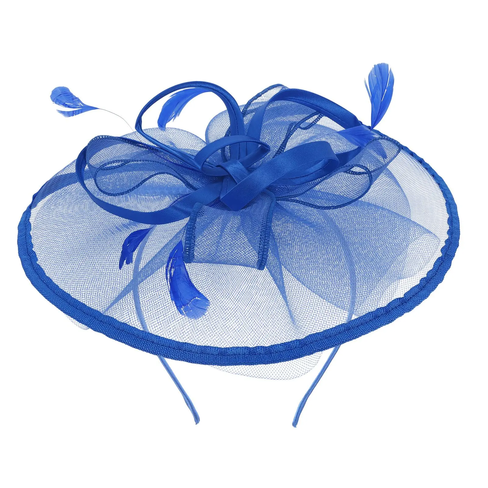 

Mesh Headdress Hair Clips Quill Headpiece Blue Bridal Wedding Banquet Party Veil Fascinator Hat Durable Colorfast Design