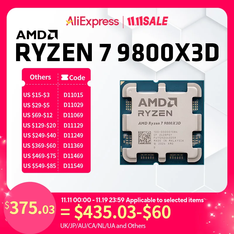 معالج AMD Ryzen 7 9800X3D Game CPU R7 9800X3D يصل إلى 5.2 جيجا هرتز 8 النواة 16 خيط 96 ميجابايت كاش AM5 معالج ألعاب سطح المكتب بدون عبوة