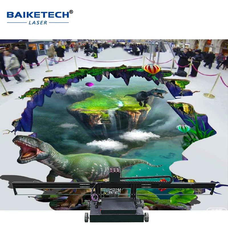 

TH-UV900M Horizontal Ground Painting Machine CMYKW UV Ink Industrial 3D Inkjet Floor Printer Machine
