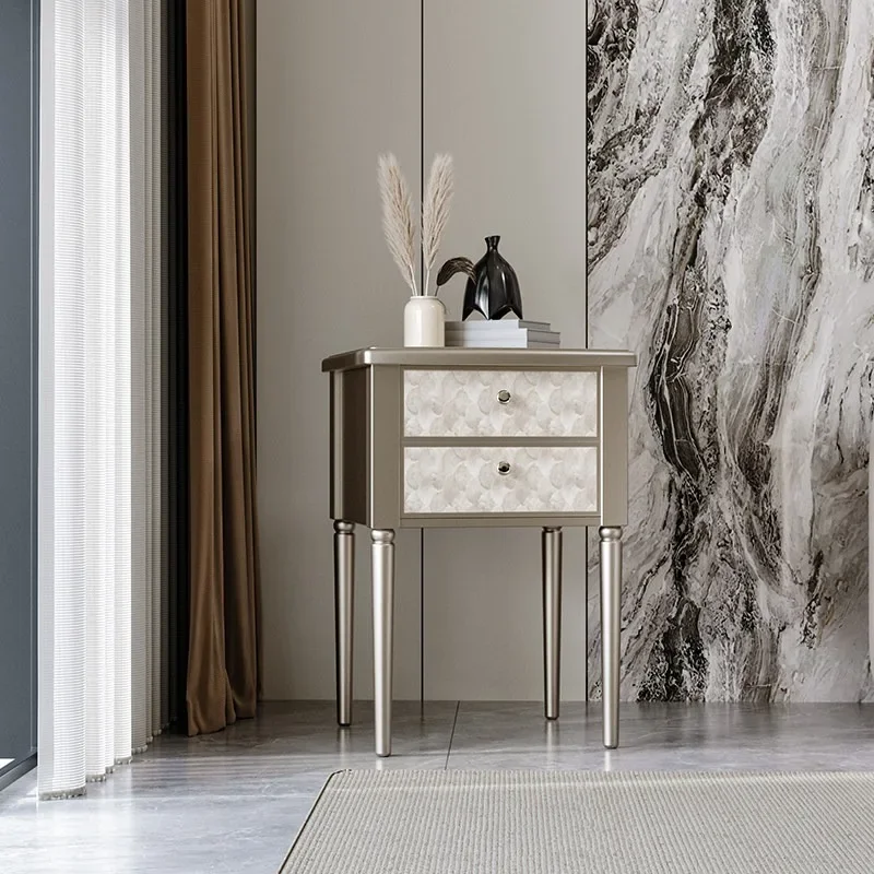 American light luxury living room sofa side few bedrooms bedside cabinet double drawer shell storage side cabinet modern simple