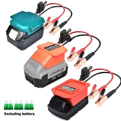 Car Jump Starter Compatible For Makita/Milwaukee/Dewal 18V Power Tool Lithium Battery DIY Converter Battery Clip Crocodile Clip