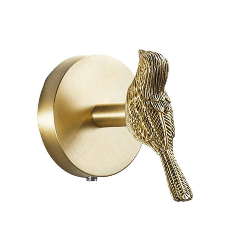 Brass Gold Animal Hook Solid Brass Coat Hook Door Back Hook Bathroom Kitchen Hooks Towel Rack(Bird)A09G