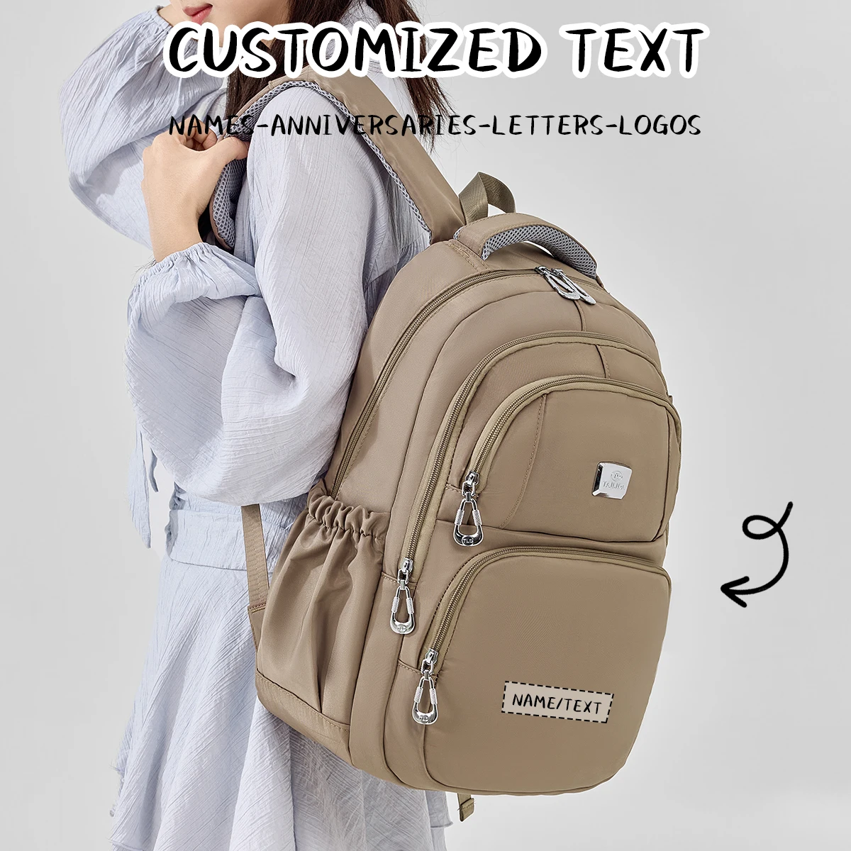 

Logo Customized Backpack for Women, Lightweight New Style for Travel, Commuting, College Students, Computer Bag, Large Capacity Travel Backpack, Men's Exclusive DIY