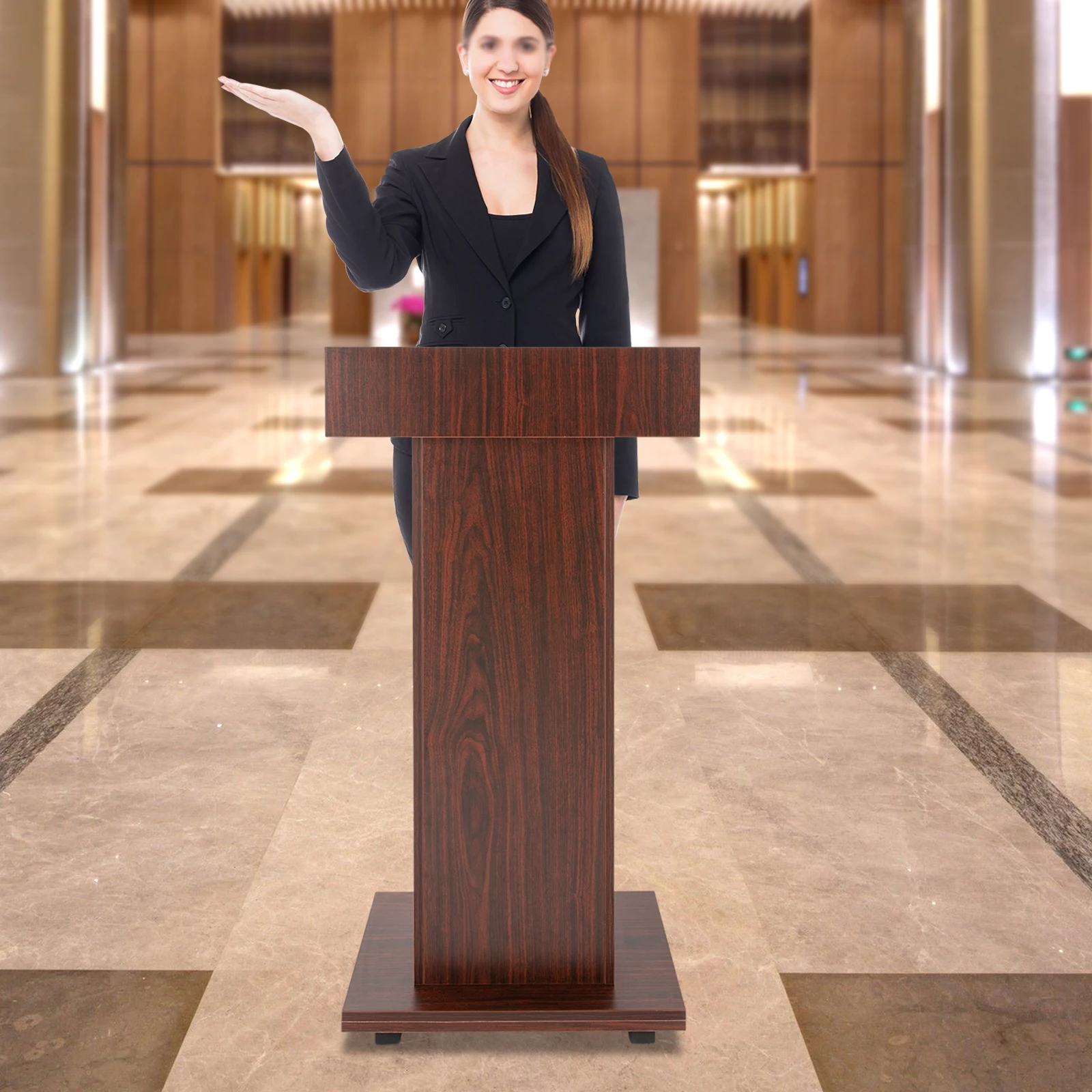 

43.3 Inches Portable Conference Presentation Standing with 4360° Swivel Wheels (2 with Brakes) for Conference Rooms, Schools