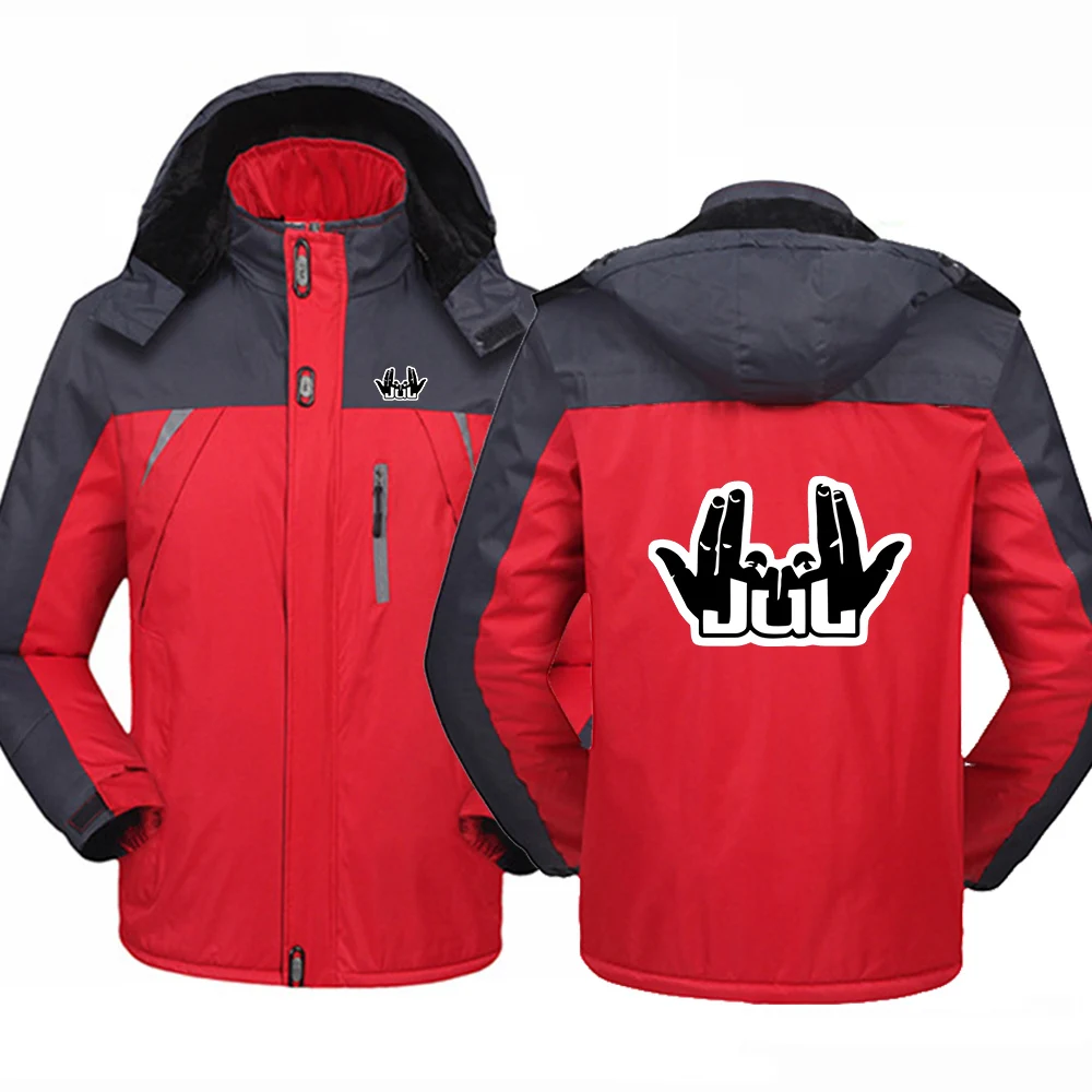 2025 Autumn And Winter Rapper Jul Graphic Print New Men's Thicken Warm Windbreaker Windproof Designer Hoodies Versatile Coat