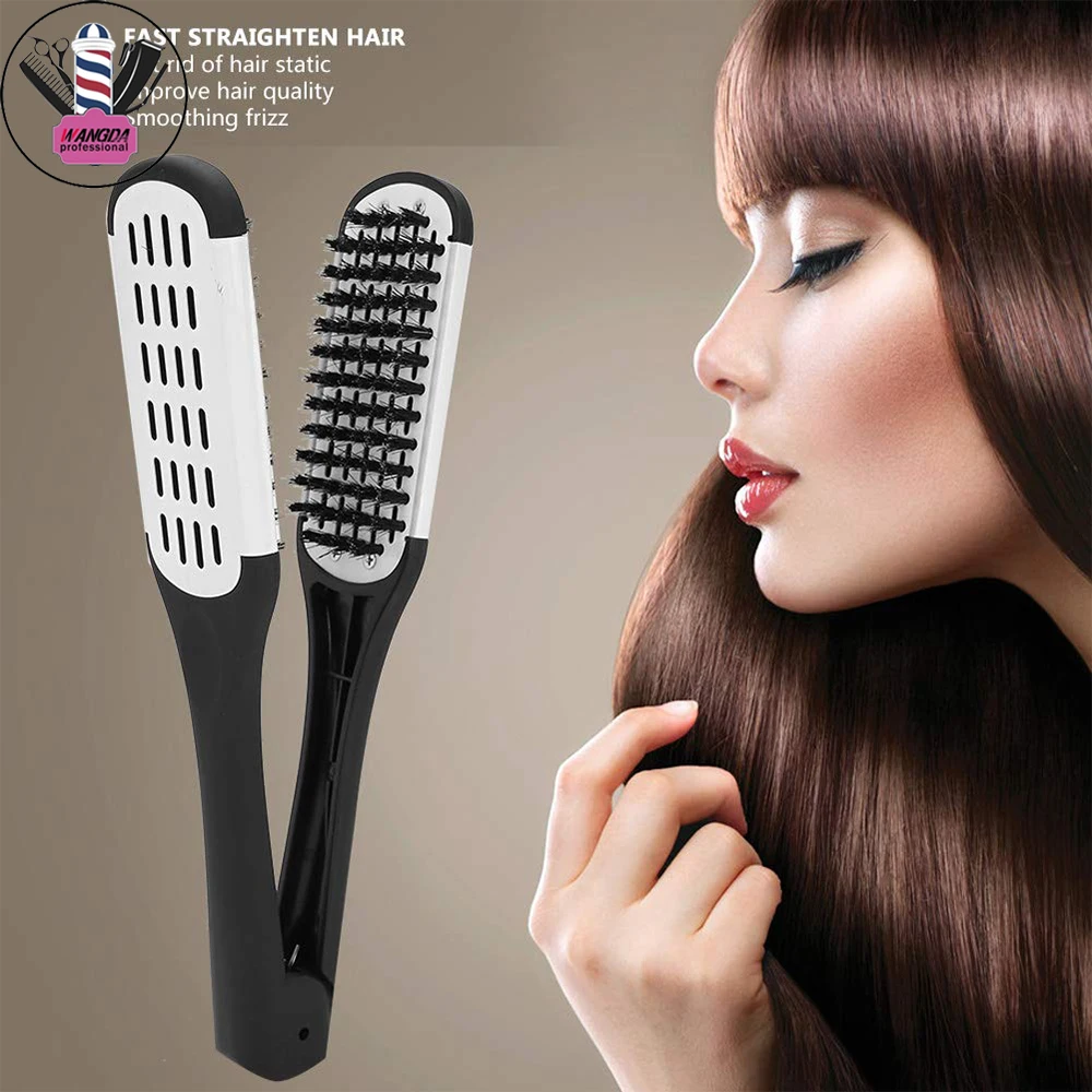 Salon Hairdressing Hair Styler Woman Straightening Comb V Shape Plastic Splint Comb To Smooth Double Sided Not Hurt Styling Tool