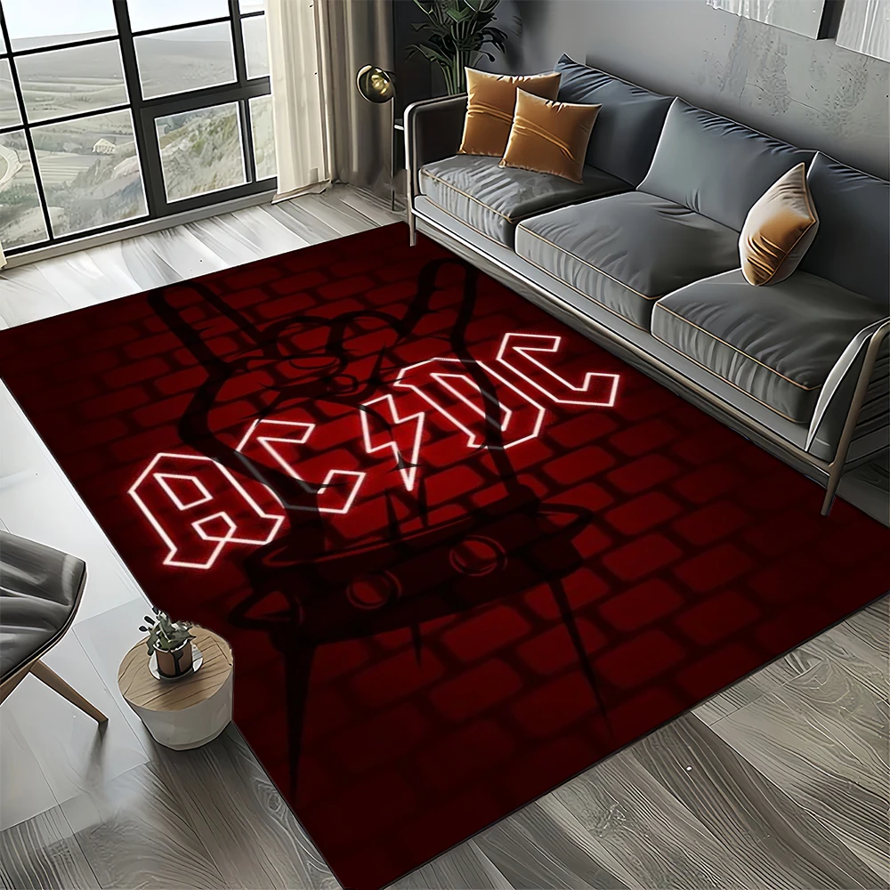 سجادة منطقة جونسون ثلاثية الأبعاد A-ACDC روك باند كبيرة، سجادة لغرفة المعيشة وغرفة النوم والأريكة ممسحة الديكور، سجادة أرضية مضادة للانزلاق للأطفال #5