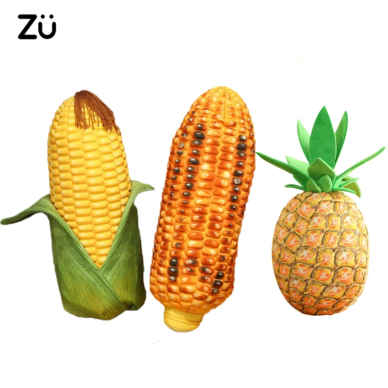 

ZU Creative Simulated Food Sweet Corn Plush Pillow Cute Stuffed Plant Soft Pineapple Toy Sofa Cushions Home Decor Kids Gift