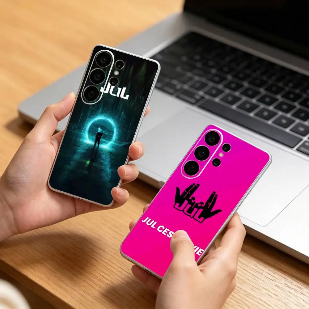 HOT JUL Dans ma paranoia Clear Hard Phone Case For Samsung S25,24,23,22,21,10,9,Ultra,Plus,Lite Transparent Cover