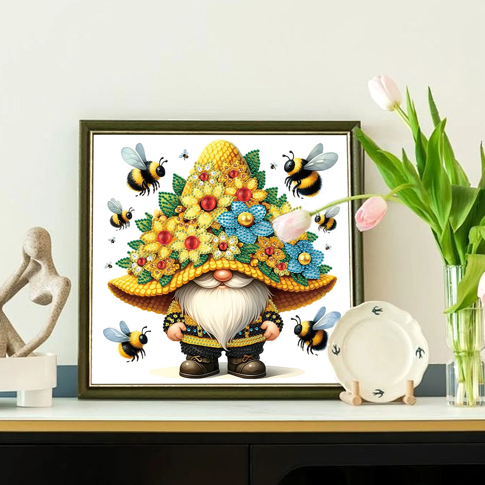 مجموعات الرسم الفني الماسي ذات الشكل الخاص للبالغين المبتدئين، لوحة فنية ماسية لطيفة على شكل أقزام DIY كهدية لتزيين جدران المنزل