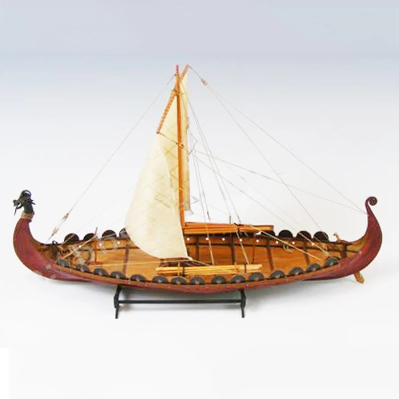 1:50 Viking Captain Length 440mm Width 115mm Height 280mm DIY Wooden Ship Model Kit