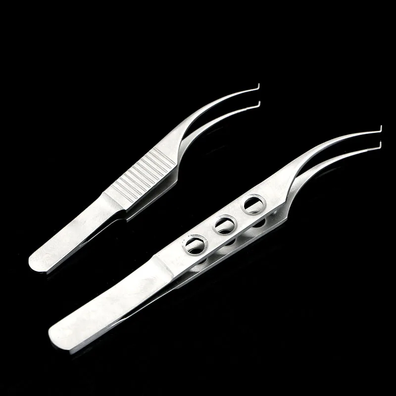 

Double eyelid tool stainless steel surgical forceps ophthalmology tooth fat elbow with hook forceps