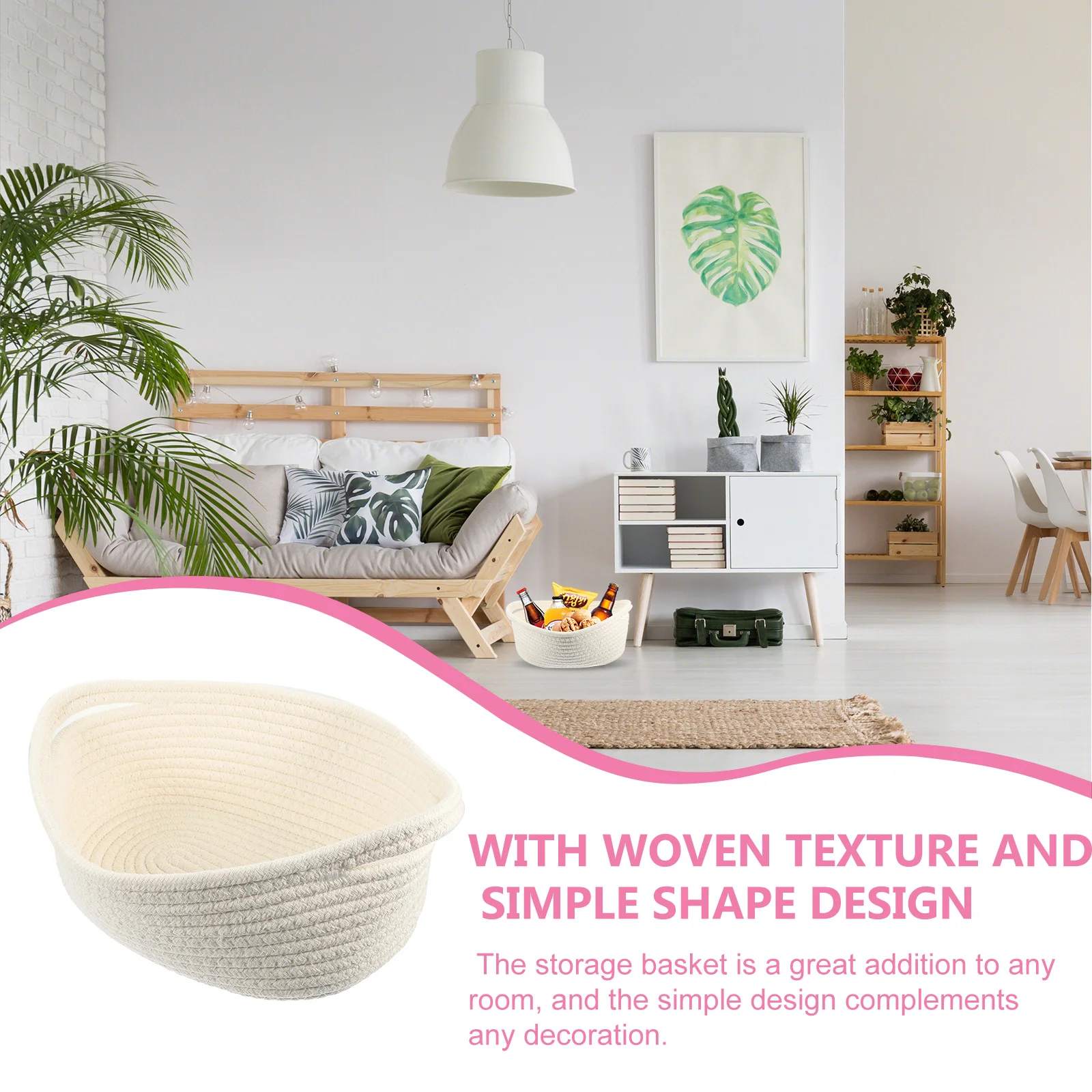 

Cotton Rope Storage Basket Woven Baskets for Bathroom Toy Living Desktop Organizing Practical Home Decor Storage Box